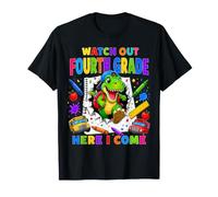 Watch out 4th Grade Here I Come Dinosaur Back To School Kids Camiseta