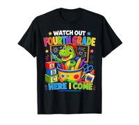 Watch out 4th Grade Here I Come Dinosaur Back To School Kids Camiseta
