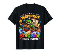Watch out 5th Grade Here I Come Pirate Dino Back To School Camiseta