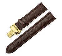 Watch Strap,18mm 19mm 20mm 21mm 22mm 24mm Genuine Leather Watch Band Strap with Gold butterfly buckle Watchband leisurely (Band Color : Brown with brown, Band Width : 21mm)(Brown with brown,24mm)