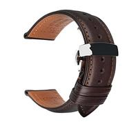 Watch Strap,Calfskin Genuine Cow Leather Watchband Belt 18mm 20mm 22mm 24mm Watch Strap Bracelets Butterfly Buckle Replacement Watch Band Leisurely (Band Color : Black S, Band Width : 19mm)(Coffee S,1