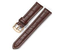Watch Strap,Watch Bands 12mm To 18mm 19mm 20mm 21mm 22mm 24mm Watch Strap Brown Black Rose Gold Pin Buckle Genuine Leather leisurely (Band Color : Brown tan line, Band Width : 24mm)(Brown tan line,13m