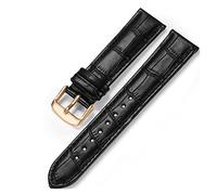 Watch Strap,Watch Bands 12mm To 18mm 19mm 20mm 21mm 22mm 24mm Watch Strap Brown Black Rose Gold Pin Buckle Genuine Leather leisurely (Band Color : Brown tan line, Band Width : 24mm)(Black,18mm)