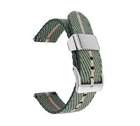 Watch straps,18/20/22/24mm Casual Soft Skin Friendly Nylon Watch Strap Mechanical Watches Watchband with Quick Release Spring Bar(Green-Silver,18mm)