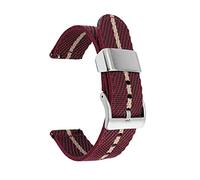 Watch straps,18/20/22/24mm Casual Soft Skin Friendly Nylon Watch Strap Mechanical Watches Watchband with Quick Release Spring Bar(Red-Silver,22mm)