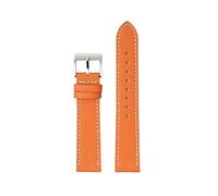 Watch straps,18mm/20mm/22mm Women Men Lizard Grain Calfskin Leather Watchband with Quick Release Spring Bar(Orange+White-Silver,18mm)