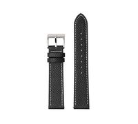 Watch straps,18mm/20mm/22mm Women Men Lizard Grain Calfskin Leather Watchband with Quick Release Spring Bar(Black+White-Silver,22mm)