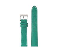 Watch straps,18mm/20mm/22mm Women Men Lizard Grain Calfskin Leather Watchband with Quick Release Spring Bar(Green+White-Silver,18mm)