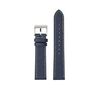 Watch straps,18mm/20mm/22mm Women Men Lizard Grain Calfskin Leather Watchband with Quick Release Spring Bar(Blue+White-Silver,22mm)