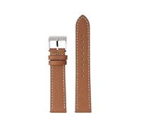 Watch straps,18mm/20mm/22mm Women Men Lizard Grain Calfskin Leather Watchband with Quick Release Spring Bar(Brown-White-Silver,18mm)