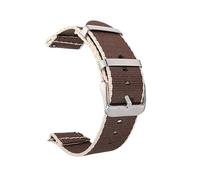 Watch straps,20/22mm Men Women Elegant Smooth Canvas Watchband Polished Pin Clasp Watch Strap with Quick Release Spring Bar(Brown,20mm)