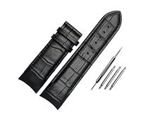 Watch straps,22/23/24mm Quick Release Butterfly Buckle Cowhide Leather Watchband Curved End Watch Strap Replacement(Black-No Buckle,24mm)