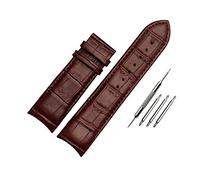 Watch straps,22/23/24mm Quick Release Butterfly Buckle Cowhide Leather Watchband Curved End Watch Strap Replacement(Brown-no Buckle,23mm)