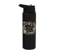 Watch Them Bloom Teacher Botanical Growth Wreath Stainless Steel Insulated Water Bottle