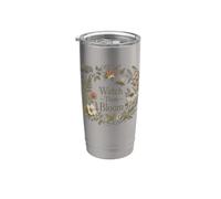 Watch Them Bloom Teacher Botanical Growth Wreath Vaso térmico de acero inoxidable de doble pared