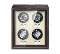 Watch Winder Automatic With LCD Display And Remote Control Ultra Quiet Design Watch Winder For Automatic, Watch Case With LED Light Mit Geräuschlosem AC Adapter Or Battery Charger ( Color : Black , Si