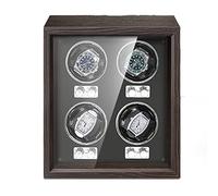 Watch Winder Automatic With LCD Display And Remote Control Ultra Quiet Design Watch Winder For Automatic, Watch Case With LED Light Mit Geräuschlosem AC Adapter Or Battery Charger ( Color : Black , Si