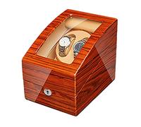 Watch Winder For Automatic Watches Ebony Wood Piano Paint Exterior Adapter and Battery Powered Silent R(A-4+0