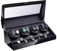 Watch Winders Box 8+12 Automatic Watch Winder Box with Led Illumination Quiet Motor Piano Paint Exterior 4 Rotation Modes Accessories Display Box(A)