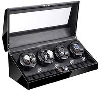 Watch Winders Box 8+12 Automatic Watch Winder Box with Led Illumination Quiet Motor Piano Paint Exterior 4 Rotation Modes Accessories Display Box(C)
