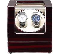 Watch Winders Box Automatic Double Watch Winder Box with Blue Led Light Piano Paint Finish Quiet Motor AC Adapter and Battery Powered Display Box(C)
