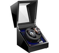 Watch Winders Box Automatic Double Watch Winder Storage Display Box with Quiet Motors Led Backlight 5 Rotation Modes, Display Box(B)