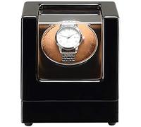 Watch Winders Box Automatic Single Watch Winder Box Piano Paint Finish Soft Watch Pillows Quiet Motor AC Adapter and Battery Powered Accessories Display Box(A)