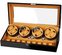 Watch Winders Box Automatic Watch Winder 8+9 Watch Winder Box with Quiet Motor Piano Finish Fit Lady Man Watches Accessories Display Box(Red+White)