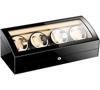 Watch Winders Box Automatic Watch Winder 8+9 Watches Storage Box Case Soft and Flexible Watch Pillows Quiet Motor Piano Paint Exterior Accessories Display Box(Dark Brown+Creamy)