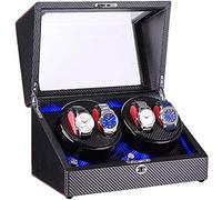 Watch Winders Box Automatic Watch Winder Box 4 Built-In Led Light Black Piano Paint Exterior Dual Power Quiet Motor Accessories Display Box(E)