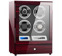 Watch Winders Box Automatic Watch Winder Box 4 with Storage Drawer with Touch Display Screen Adjustable Watch Pillows Dual Power Accessories Display Box(B)