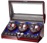 Watch Winders Box Automatic Watch Winder Box 6+10 Watch Storage Box Piano Paint Finish Built-In Illumination For Man Women Watches Accessories Display Box(A)