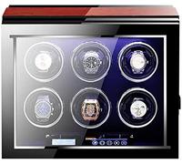 Watch Winders Box Automatic Watch Winder Box 6 LCD Touch Screen Display with Remote Control Adjustable Watch Pillows Fit Lady Man Watches Accessories, Display Box(Beige-1+0)