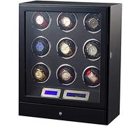 Watch Winders Box Automatic Watch Winder Box 9 Wooden Storage Case LCD Touch Screen Adjustable Watch Pillows Built-In Led Light Quiet Motor Accessories Display Box(C)