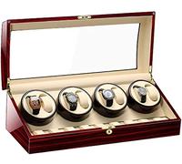 Watch Winders Box Automatic Watch Winder Box For 8 Watches + 9 Storage Wood Shell Piano Paint Exterior For Man Women Watches Accessories Display Box(Red)