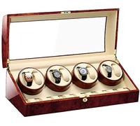 Watch Winders Box Automatic Watch Winder Box For 8 Watches + 9 Storage Wood Shell Piano Paint Exterior For Man Women Watches Accessories Display Box(Red Wood Grain Paint-1)