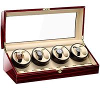 Watch Winders Box Automatic Watch Winder Box Storage Display Watch with Glass Top Piano Finish Leather Lining Quiet Motor Accessories Display Box(Flower Wood+Milky White-6+7)