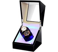 Watch Winders Box Automatic Watch Winder Double Watches Winder Box with Led Light Flexible Watch Pillow AC Adapter and Battery Powered Accessories Display Box(G)