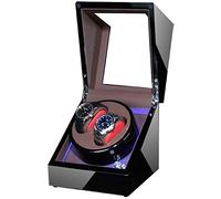 Watch Winders Box Double Watch Winder Box For Automatic Watch Built-In Led Light Piano Paint Exterior Dual Power Quiet Motor Accessories, Display Box(4+0)