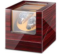 Watch Winders Box Double Watch Winder Box For Automatic Watches with Blue Led Light, AC Adapter and Battery Powered Piano Paint Exterior Accessories Display Box(B)