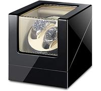 Watch Winders Box Double Watch Winder Box For Automatic Watches with Blue Led Light, AC Adapter and Battery Powered Piano Paint Exterior Accessories Display Box(A)