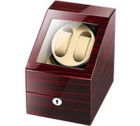 Watch Winders Box Watch Winder Box 2+3 Automatic Watch Winder with Key Quiet Motor Dual Power 4 Rotation Mode Accessories Display Box(Carbon Fiber Black)