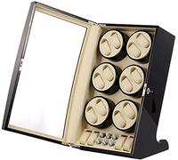 Watch Winders Box Watch Winder Box For 12 Automatic Watch + 4 Storage Space Independently Controlled Settings Fit Man Women Watches Accessories, Display Box(Brown PU-2+0)