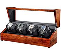 Watch Winders Box Watch Winder For Automatic Watches, Watch Turner Box with Quiet Motor Durable Black Leather Watch Pillow, Display Box(Red+Black)