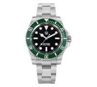 watchdives Reloj de buceo profesional, WD1680Q V2 Japón VH31 Barrido Segundo Cuarzo Reloj de Pulsera de 40 mm Cristal de Zafiro Reloj de 200 m Impermeable Luminoso Reloj Analógico, negro y verde