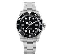 watchdives Reloj de buceo profesional, WD1680Q V2 Japón VH31 Barrido Segundo Cuarzo Reloj de Pulsera de 40 mm Cristal de Zafiro Reloj de 200 m Impermeable Luminoso Reloj Analógico, Negro