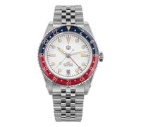 watchdives Relojes GMT para Hombres, WD6542 Reloj Hombre NH34 Automático Reloj De Pulsera 38mm Cristal De Zafiro Abombado Burbuja Relojes 100M Resistente Al Agua