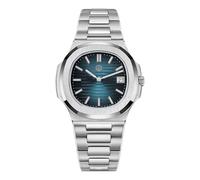 watchdives WD0013 Reloj de Cuarzo para Hombre, Movimiento Suizo Ronda 714, Cristal de Zafiro, Acero Inoxidable 316L Cepillado, luminiscencia Azul BGW9, diseño Ultrafino de 8,2 mm, Reloj de Pulsera