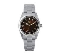 watchdives WD1016 VH31 Sweep - Reloj de cuarzo para hombre, esfera de 37 mm, reloj de pulsera de acero inoxidable, luminoso, impermeable, 100 m, V3 / Café 369 / Zafiro