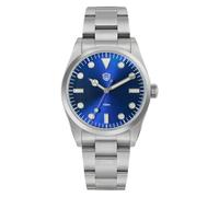 watchdives WD1016 VH31 Sweep - Reloj de cuarzo para hombre, esfera de 37 mm, reloj de pulsera de acero inoxidable, luminoso, impermeable, 100 m, V2 / Azul / Zafiro